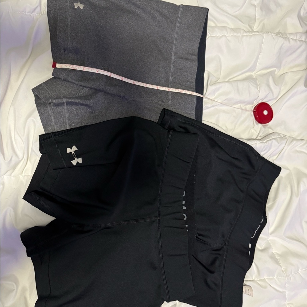 Under Armour Women's Black and Dark Gray Athletic Shorts